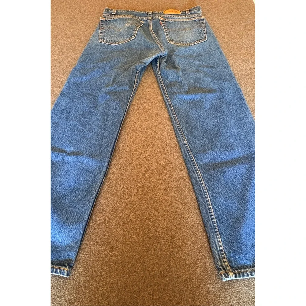 Levis 505 Relaxed Fit Made in USA Blue Denim Jeans Mens 38 (37 )x30 Vintage 90s